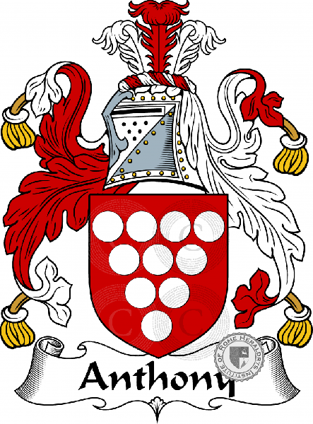 Coat of arms of family Anthony   ref: 53926