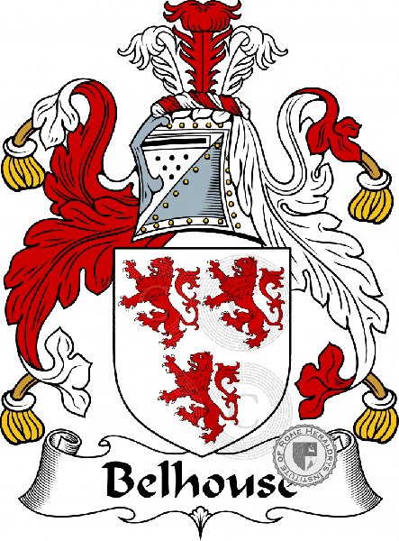 Coat of arms of family Belhouse   ref: 54106