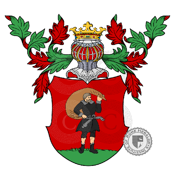 Wappen der Familie Sackmann, Sackträger, Saccomanno