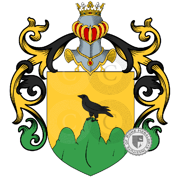 Coat of arms of family Corvi, Corvo