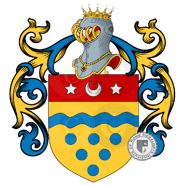Coat of arms of family Fontaine, Fontaina